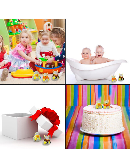 Set de 12 Patitos de Goma Vikingos - Decoración Fiesta Medieval