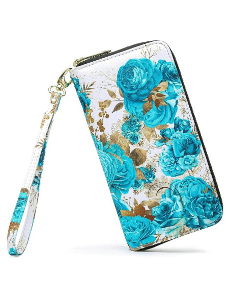 Cartera Bifold RFID para Mujeres Cambridge Blue 10.92x20.32cm