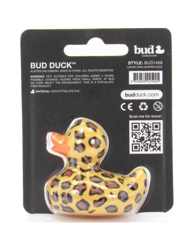 Pato de goma Leopardo Bud Duck - Mini 5.72x4.45 cm