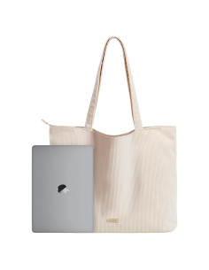 Bolsa Tote Vandel Corduroy con Cremallera y Bolsillos