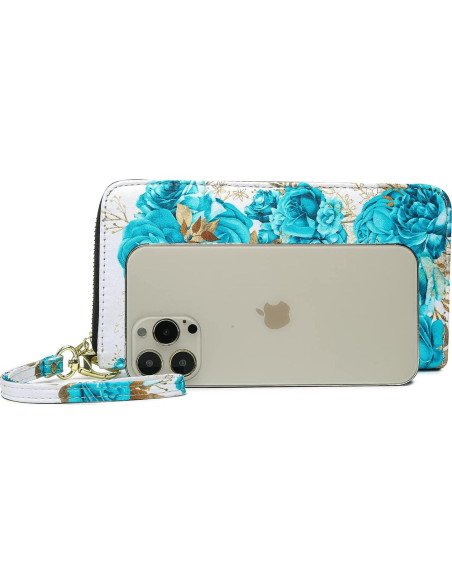 Cartera Bifold RFID para Mujeres Cambridge Blue 10.92x20.32cm