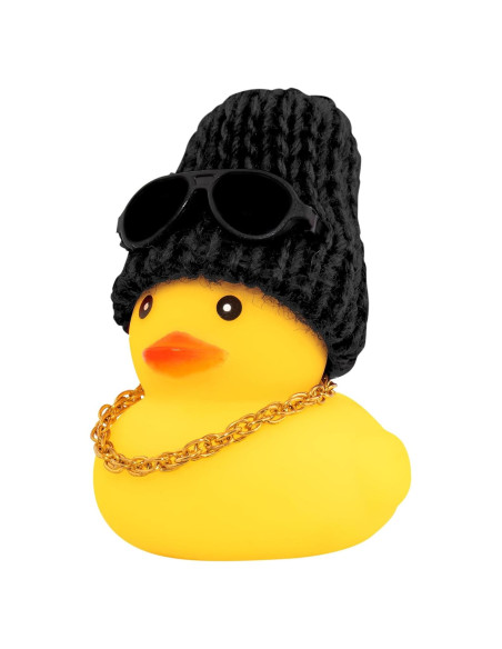 Ornamento de coche pato de goma Wonuu con casco y gafas