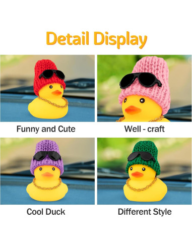 Ornamento de coche pato de goma Wonuu con casco y gafas