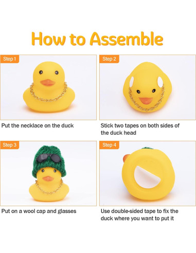 Ornamento de coche pato de goma Wonuu con casco y gafas