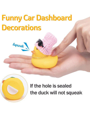 Ornamento de coche pato de goma Wonuu con casco y gafas