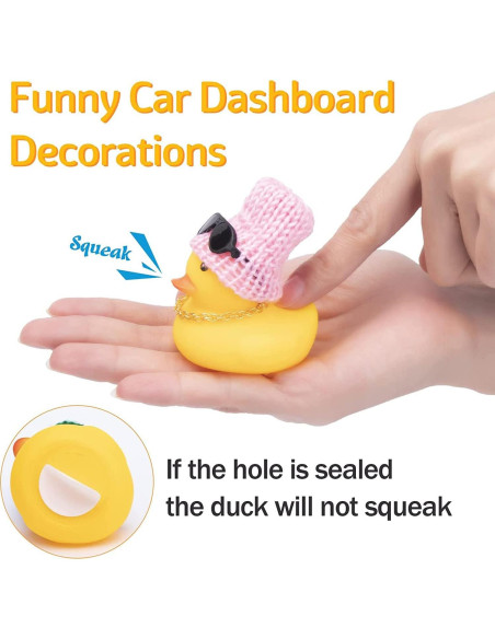 Ornamento de coche pato de goma Wonuu con casco y gafas