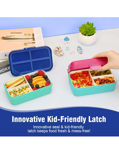 Caja Bento Pequeña Caperci 3 Compartimentos a Prueba de Fugas