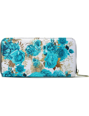 Cartera Bifold RFID para Mujeres Cambridge Blue 10.92x20.32cm