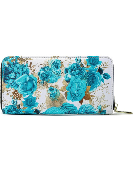 Cartera Bifold RFID para Mujeres Cambridge Blue 10.92x20.32cm