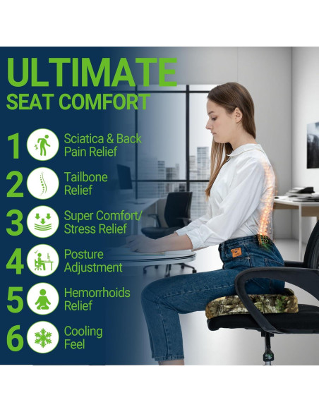 Cojín de Gel Viscoelástico Season Guard para Alivio Lumbar 45x35 cm