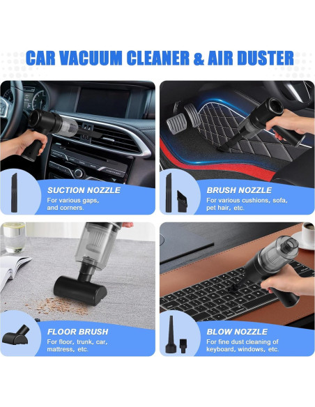 Aspiradora de Mano Inalámbrica AOLWEEC 120W 9000PA Negra