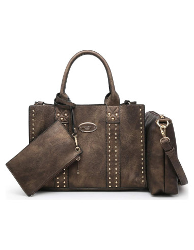 Conjunto de bolsos Dasein 3 piezas en bronce para mujer