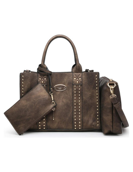 Conjunto de bolsos Dasein 3 piezas en bronce para mujer