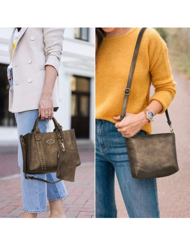 Conjunto de bolsos Dasein 3 piezas en bronce para mujer