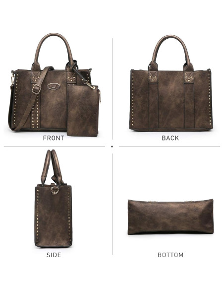 Conjunto de bolsos Dasein 3 piezas en bronce para mujer