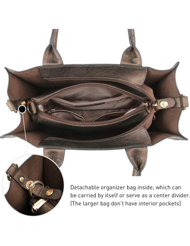 Conjunto de bolsos Dasein 3 piezas en bronce para mujer