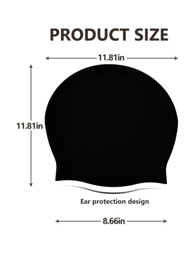 Gorra de Natación Extra Grande YOGINGO para Cabello Rizado