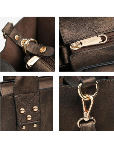 Conjunto de bolsos Dasein 3 piezas en bronce para mujer