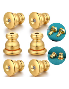 Respaldos de Pendientes de Oro Blanco 14k Catinee - 6 Piezas