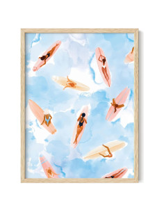 Arte de Pared Surfista Haus and Hues 30x40 cm Marco Beige