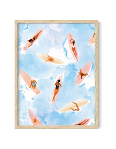 Arte de Pared Surfista Haus and Hues 30x40 cm Marco Beige