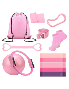 Kit de Pilates para Mujeres Genérico - 13 Piezas Rosa