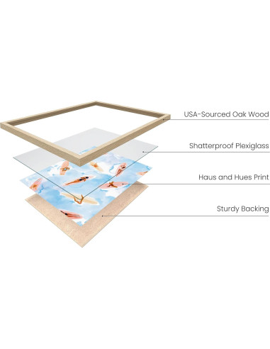 Arte de Pared Surfista Haus and Hues 30x40 cm Marco Beige