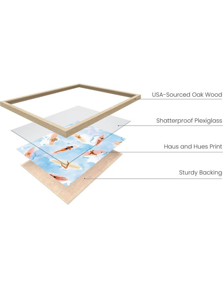 Arte de Pared Surfista Haus and Hues 30x40 cm Marco Beige