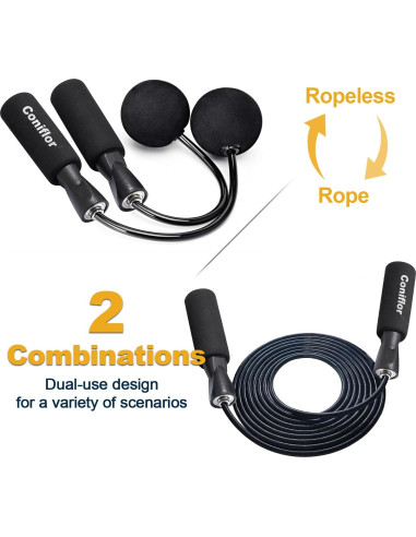 Cuerda de Salto 2 en 1 Coniflor - Sin Enredos y Ajustable