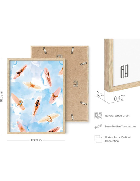 Arte de Pared Surfista Haus and Hues 30x40 cm Marco Beige