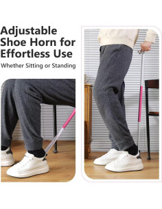 Calzador de Mango Largo Ajustable Rewkcy 90 cm para Personas Mayores 2