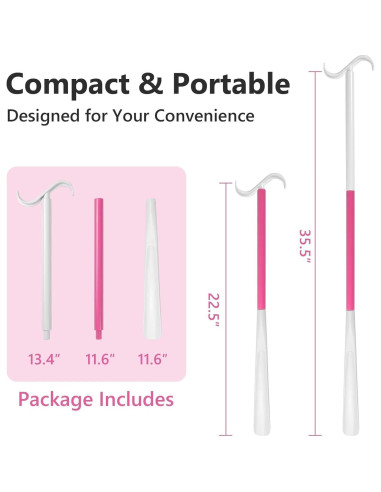 Calzador de Mango Largo Ajustable Rewkcy 90 cm para Personas Mayores