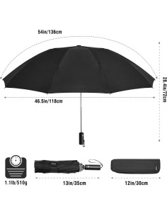 Paraguas Grande G4Free 137 cm Inverso Automático Plegable 2