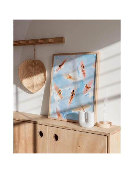 Arte de Pared Surfista Haus and Hues 30x40 cm Marco Beige