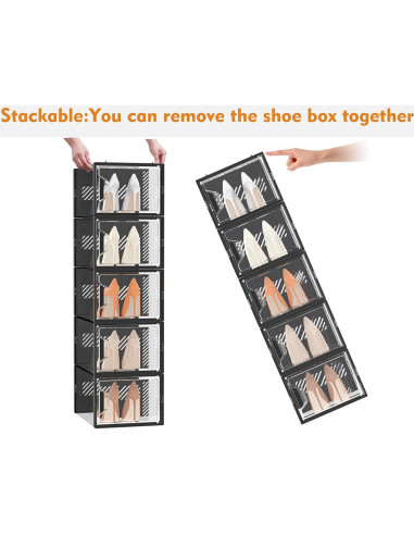 Organizador de Zapatos SIMPDIY 12 Cajas Apilables Transparentes