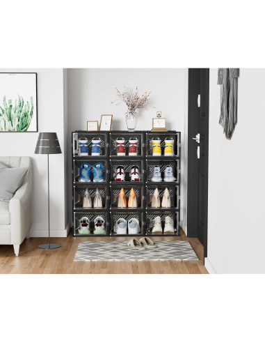 Organizador de Zapatos SIMPDIY 12 Cajas Apilables Transparentes