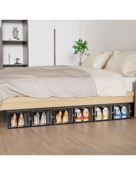 Organizador de Zapatos SIMPDIY 12 Cajas Apilables Transparentes Organizador de Zapatos SIMPDIY 12 Cajas Apilables Transparentes