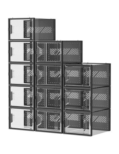Organizador de Zapatos SIMPDIY 12 Cajas Apilables Transparentes