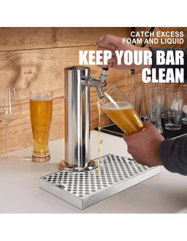 Bandeja de Goteo de Acero Inoxidable para Kegerator 30.48x16.51cm