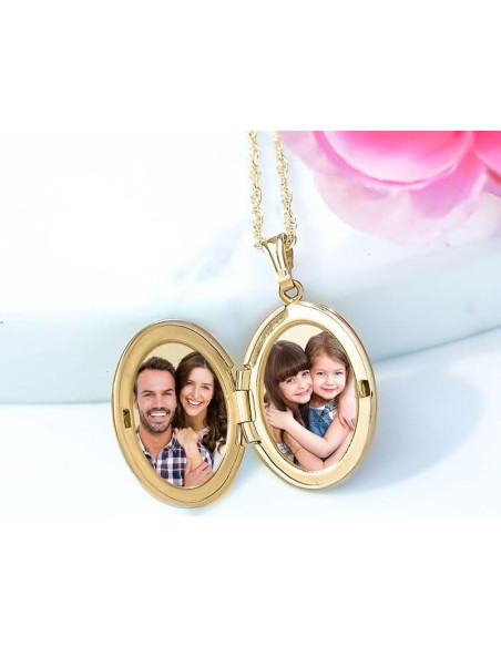 Locket Oval de Oro Relleno 14K 1.6x1.9cm con Cadena 45.7cm Locket Oval de Oro Relleno 14K 1.6x1.9cm con Cadena 45.7cm
