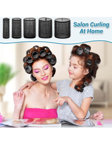 Juego de Rulos para Cabello Audab 56 Piezas con Clips y Bolsa