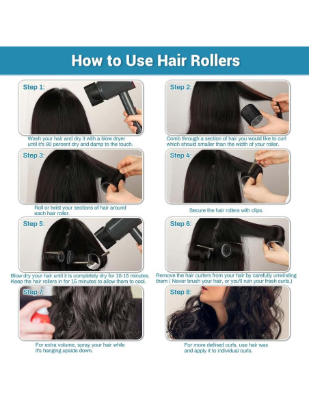 Juego de Rulos para Cabello Audab 56 Piezas con Clips y Bolsa