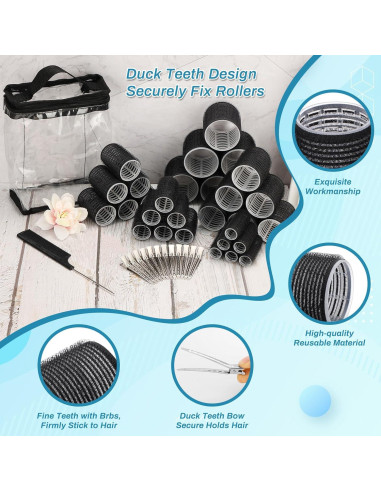 Juego de Rulos para Cabello Audab 56 Piezas con Clips y Bolsa