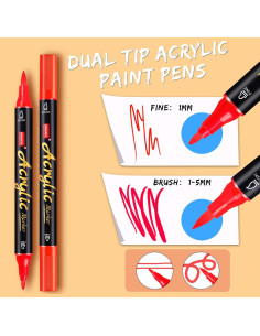 Marcadores de Pintura Acrílica Droaful, 20 Colores Doble Punta 2
