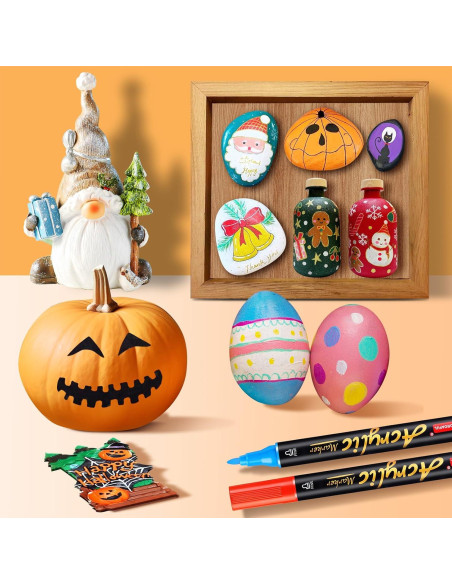 Marcadores de Pintura Acrílica Droaful, 20 Colores Doble Punta