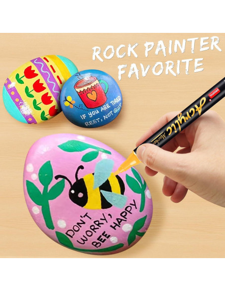 Marcadores de Pintura Acrílica Droaful, 20 Colores Doble Punta