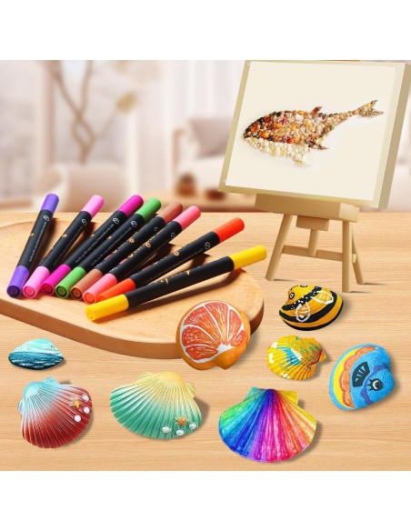 Marcadores de Pintura Acrílica Droaful, 20 Colores Doble Punta