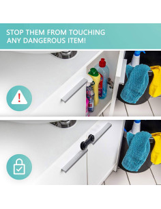 Cerraduras de Seguridad para Bebés 10 Piezas ABS Negro 2