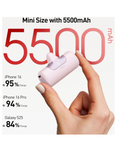 Cargador Portátil iWALK 5500mAh Carga Rápida USB-C Rosa 2