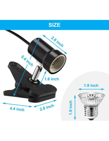 Lámpara de Calor para Reptiles DaToo 50W UVA UVB Ajustable